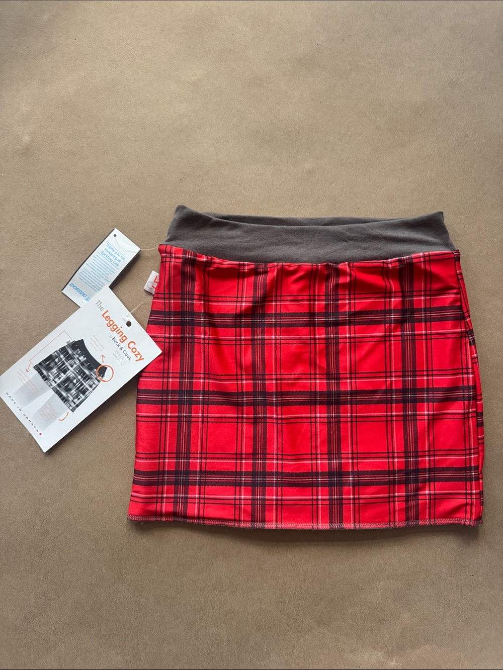 Cozy Leggings Skirt Winter Plaid Skirt with Stretchy Waistband Bamboo Cotton